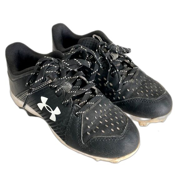 Youth Boys Under Armour Leadoff Black Low Rim Baseball/Soccer Cleats Size 12K - Picture 15 of 15